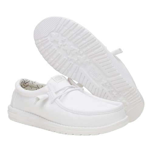 image for HEYDUDE Wally Stretch Canvas Wide White/White Size 12, Men’s Shoes, 
