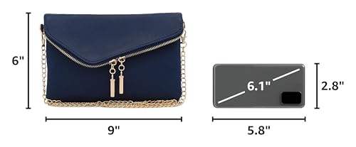 Image of FashionPuzzle Envelope Wristlet Clutch Crossbody Bag with Chain Strap