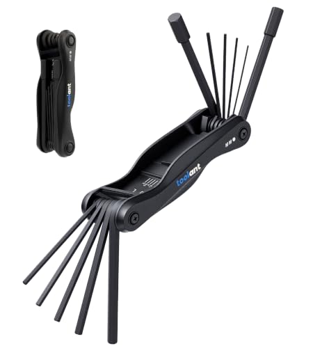 Image of toolant 11PCS Long Arm Folding Allen Wrench Set, Metric Hex Key Set 1.5mm-12mm, Extended Reach Allen Key Set with 4 Inch Long Arms, CRV Steel Foldable Hex Wrench Tool for Bike Repair, Home & DIY