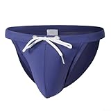 Traje de baño para hombre, calzoncillos elásticos ideales para nadar y divertirse en la playa, ligeros y cálidos (XL azul oscuro)