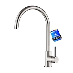 GRIFEMA GRIFERÍA DE COCINA-G4008 Rubinetto da Cucina in Acciaio Inox con Bocca Alta, Miscelatore Monocomando per Lavello con Beccuccio Girevole a 360 ° (G3/8 Pollici), Nichel spazzolato/satinato