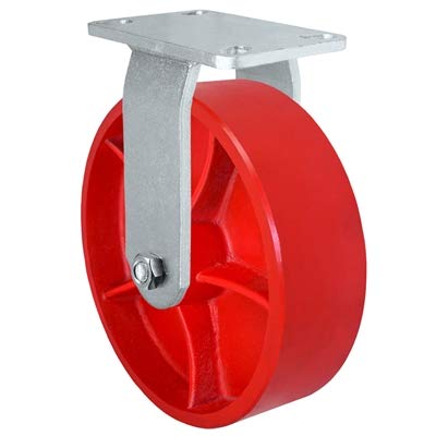 CasterHQ - 10" x 3" Heavy Duty 2 Swivel & 2 Rigid Caster - Red Ductile Steel Wheel - 10,000 lbs Capacity Per Caster