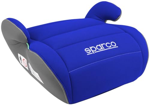 Sparco Rialzo per seggiolino auto per bambini Blu/Grigio i-Size per bambini e bambine. Approvato ECE R129/03 125-150 cm. Con rivestimento lavabile di 3 cm. Realizzato in ABS ad alta resistenza