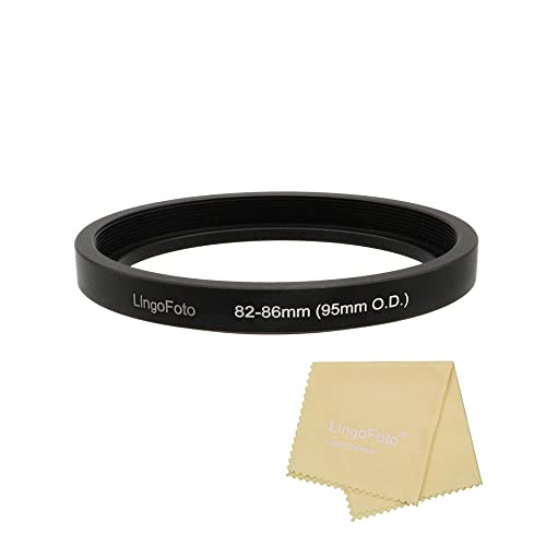 Matte Box Adapter Rings, Lens Adapter 46/49/52/55/58/62/67/72/77/82/86-86mm Step up Ring for 95mm OD Matte Box LingoFoto (82-86/95mm)