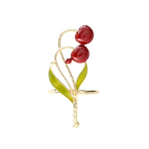 Bague pour nappe en alliage étoilé rouge orange table déco feuillage