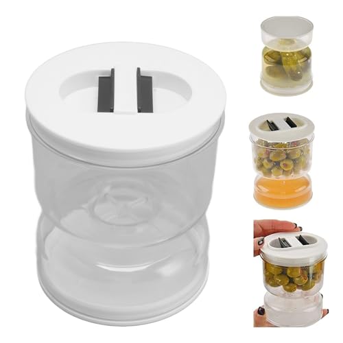 Tarro De Pepinillos Con Colador,Tarro De Pepinillos, Tarro Separador De Pepinillos Para Aceitunas, Pepinillos O Pepinillos En Rodajas, Tapas Herméticas A Prueba De Fugas Y Apto Para Lavavajillas En E