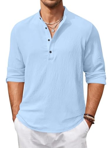 Image of Men's Cotton Blend Straight Kurta Shirt Combo with Mandarin Collar - Slim Fit Casual Short Kurti Set Featuring Textured Slub Fabric and Roll-Up Full Sleeves