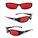 Global Vision New Attitudes Stylish Sunglasses Black Frame w/Red Lenses and Spring Hinges