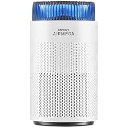 COWAY Air Purifiers for Home up to 810 ft², HEPA Filter and Carbon Filter for Smoke, Allergies, Pet Dander, Odor, AQI Monitor, Auto Mode, Timer, Filter Indicator, Night Light, 2yr Warranty, 100 White