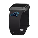 Game Time Carolina Panthers Silicone Sport Watch Band Compatible with Apple Watch (38/40/41mm Black)