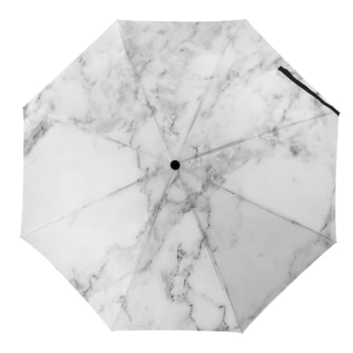 Parapluie pliable en marbre blanc automatique de voyage pluie
