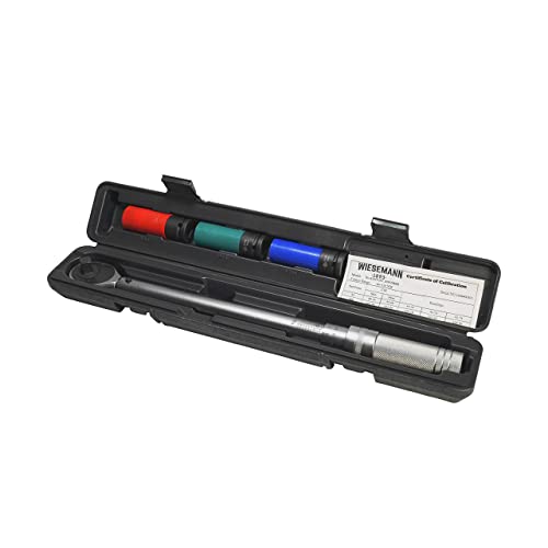 WIESEMANN 1893 Drehmomentschlüssel 1/2 mit Kraftschoneinsätzen 17mm 18mm 21mm Set I Komplettes KFZ Set für Reifenwechsel 42-210 Nm I Mit Transportbox I 81529