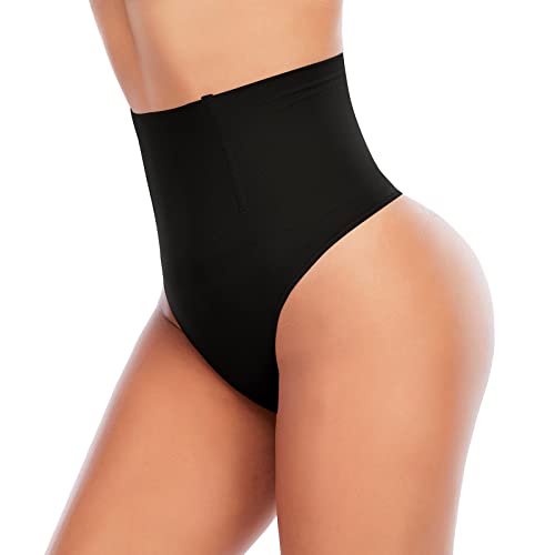 Image of Werena Thong Shapewear for Women Tummy Control Seamless High Waist Body Shaper Underwear Shaping Panties