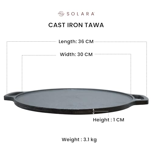 SOLARA Cast Iron Tawa 12 Inch - Image 7 of 9