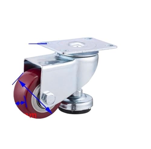 Roulette pivotante PVC 2.5" supérieure avec stabilisateur horizontal - 2