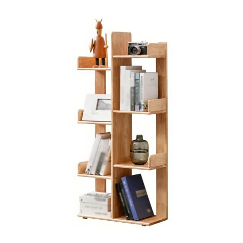 Librería de madera de 4 niveles con estantes abiertos para salón 2