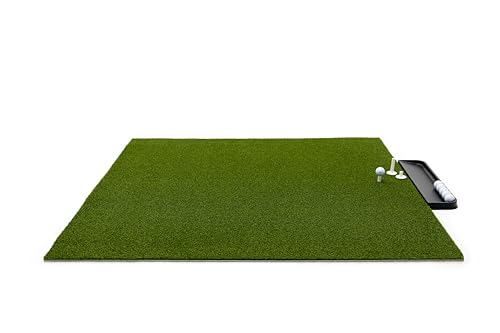 Dura-Pro 5'x 5' Premium Residential Golf Mat. Bonus Golf Tray + 3 Rubber Tees. (19MM Thickness)