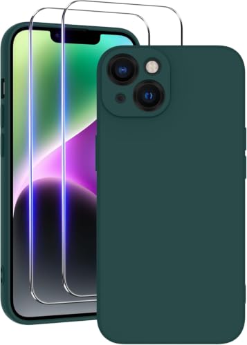 Coque silicone iPhone 15 vert foncé idéale pour sécuriser votre quotidien