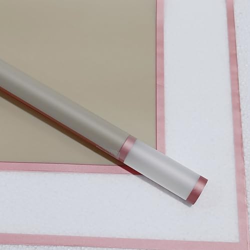 Image of Oasis Floral Products Flower Bouquet Wrapping & Gift Packing Cellophane Film Sheets 58x58cm (20 nos) Champagne Matt Double Border