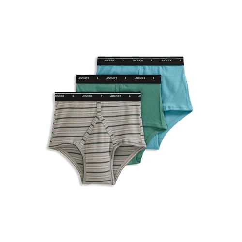 Jockey Classic Full Rise Brief- 3 Pack - 100% Cotton Underwear for Men, Trusty Cove, 34