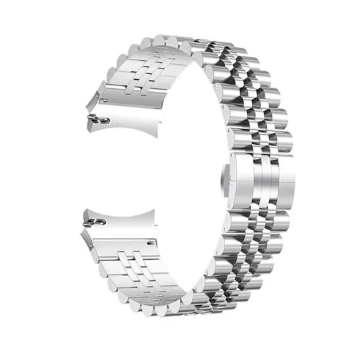 SRMVRNKNNK Fit For Samsung Fit For Galaxy Watch 4 5 Pro �Ή��X�e�����X�X�`�[���X�g���b�v�AFit For Huawei GT2/3 Pro �o���h�Ή��u���X���b�g(Silver-S,4 classic
