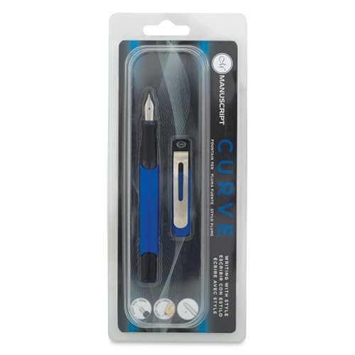 Stylo élegant Manuscript Curve Bleu avec plume iridium pour écriture quotidienne