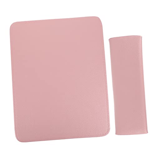 Beavorty 2個 マニキュアハンドピローハンドパッド ハンドレストマニキュア ネイルアート手 デスクハンドパッド ネイルアートテーブルクッション マニキュア枕 革の手枕 PUレザー ピンク