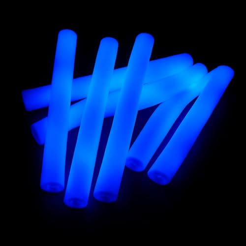 Bâtons lumineux LED 48 cm bleu zenda club lot de 20 bâton mousse soirée