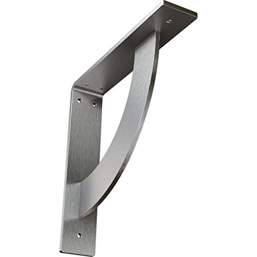 Ekena Millwork BKTM02X10X10BUSS 2-Inch W x 10-Inch D x 10-Inch H Bulwark Bracket, Stainless Steel