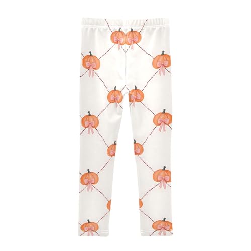 Pink Bow Pumpkin Girls Leggings Soft Stretch Workout Yoga Dance Pants for Kids Casual Tights2