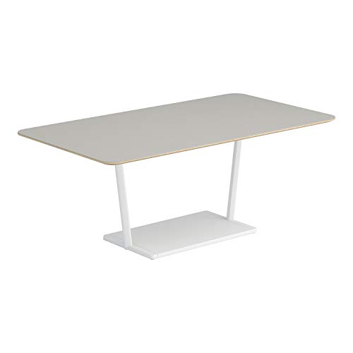 【メーカー配送・設置・組立】コクヨ ミーティングテーブル リージョン LT-RG169MLSAAF75 角形 T字脚 ミドルローテーブル 幅160×奥行90×高さ62.4cm リノリウム天板 ペブル/脚ホワイト