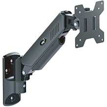 ELG Full Motion Monitor Wall Mount with Premium Gas Spring for 17-35" Screens 4.4-19.8 lbs, VESA 75x75mm to 100x100mm, Cable Organizer, Heavy-Duty Steel, Black