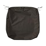 Classic Accessories Ravenna Water-Resistant 25 x 25 x 5 Inch Square Outdoor Seat Cushion Slip Cover, Patio Furniture Chair Cushion Cover, Espresso, Patio Furniture Cushion Covers