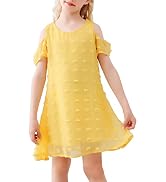 AGQT Sweet Flower Girls Dress Rose Printed Off Shoulder A Line Floral Ball Gown Birthday Party Te...