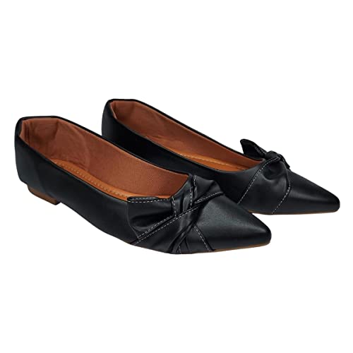 Sapatilha Feminina Preta Bico Fino Confort Tamanho:36