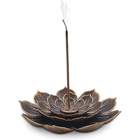 Incense Lotus Burner Holder, Lotus Incense Holder for Sticks, Copper Cone Incense Burner Lotus Stick Incense for Home Bedroom Yoga Meditation Tea House Cover