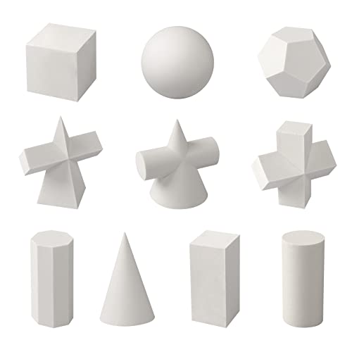 Holiberty 10PCS Art Crafts 3D Gypsum Geometry Sketch Basic Form