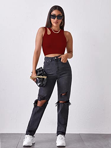 Image of Shasmi Women's Striped Slim Fit Crop, Ribbed, Stylish Tank Top, Soft and Comfy Fabric has Some Stretch