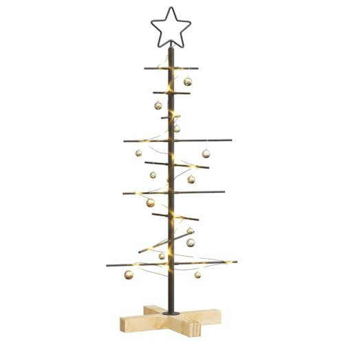 vidaXL Árbol de Navidad de Metal Negro 89 cm