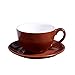 Produktbild Keramik Handgemalte Kaffeetasse kreative Weinlese-Cup Cappuccino Cups for Latte Mokka Tee-Kaffeetasse mit Untertasse Kaffeeservice (Capacity : 220ml, Color : Brown)