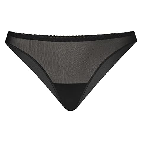 Teyli Women's Knickers Brazilian Tanga Briefs Mesh Full Comfort Breathable Stretchy Panties Seamless Back Tati Color Black Size 10 Cover