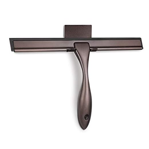 HIWARE All-Purpose Shower Squeegee for Shower Doors, Bathroom, Window and Car Glass - Bronze, Stainless Steel, 12 Inches