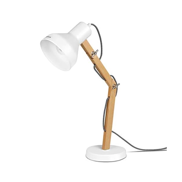 tomons Schreibtischlampe LED mit schwenkbaren Holzarmen, Designer-Tischlampe, Leselampe, Studierlampe, Arbeitslampe…