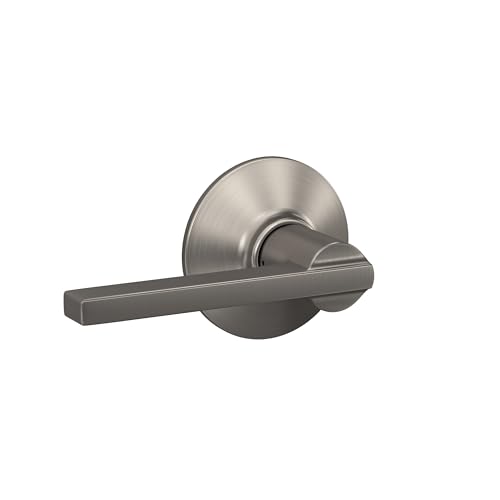 Image of SCHLAGE Latitude Hall /Closet Passage Door Handle, Reversible, Satin Nickel | Hall or closet lever door handle with no lock, Easy to install, Certified durability, Universal fit