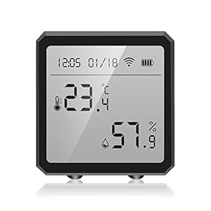 Vokmon Temperatuur Vochtigheid Sensor Woonkamer Batterij Werkt Intelligent Apparaat Huishoudelijke Leveringen, Zwart