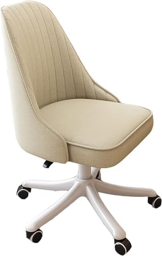 Home Office Desk Chair Office Chair Gaming Chair Computer Chair Armless Vanity Chair with Wheels,Cute Modern Office Chair Makeup Chair Adjustable Upholstered Desk Chair with Back,Swi