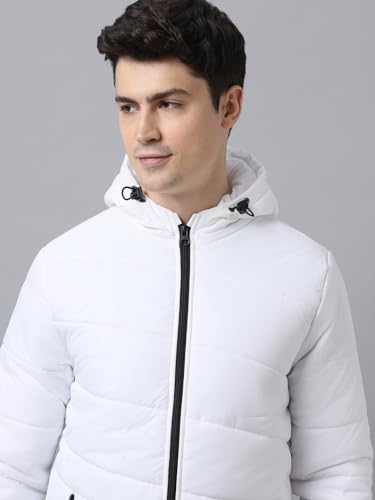 Image of Urbano Fashion Men's Full Sleeve Zippered Hooded Neck Puffer Jacket