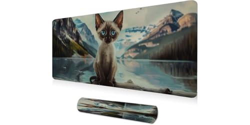 Tapis de souris XXL 1200x600mm motif Eau de Montagne pour setup gaming et bureau