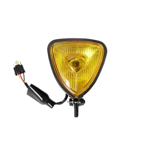 Phare de moto vintage jaune h4 pour vos balades nocturnes en chopper