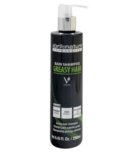abril et nature - Champú Pelo Graso - Greasy Hair - Cabellos Grasos - Cuero Cabelludo Limpio y Sano - Combate la Producción Excesiva de Grasa - Tratamiento Profesional Seborregulador - 250 ml
